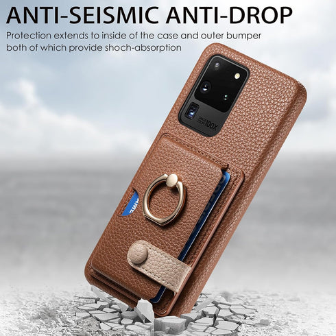 Asuwish Phone Case for Samsung Galaxy S20 Ultra 5G Wallet Cover with Screen Protector and Thin Slim Ring Card Holder Leather Cell Accessories S20u...