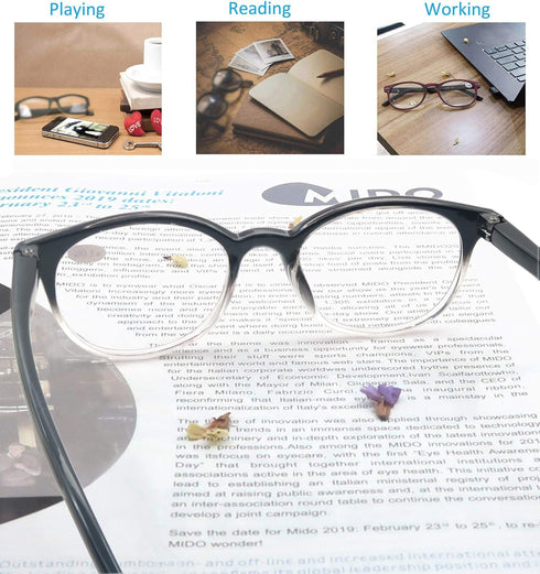 Black Reading Glasses Women Cute Small Round Readers +2.25 for Small Head/Petite Face,Lightweight Cheaters Reading Glasses w/Comfortable Spring Hi...