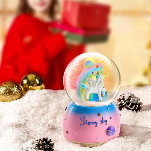 Unicorn Snow Globe for Kids, VECU Snow Globe with Music Perfect Unicorn Music Box for Girls, Granddaughters Babies Birthday ( Manual Snow Drift)...