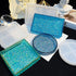 Yayatty Jewelry Casting Silicone Molds, Rectangle Silicone Serving Tray Molds for Resin Diamond Pattern Storage Silicone Resin Molds with Gold Foi...