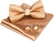 RBOCOTT Solid Color Bow Tie and Pocket Square with Cufflinks Sets for men Party...
