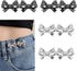 4 Pairs Bow Jeans Button Pins, Detachable Pant Waist Tightener Adjustable Waist Buckle Tighten Waist Buttons No Sew Pants Waist Adjuster Clips for...