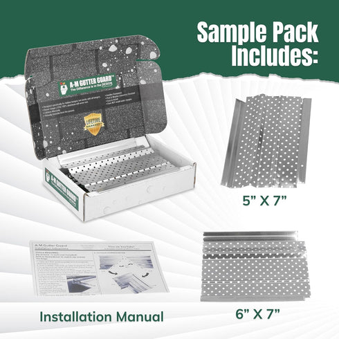 A-M Gutter Guard - Aluminum - Sample Pack - includes both 5" and 6" Width Samples (7" in length, Mill Finish)...
