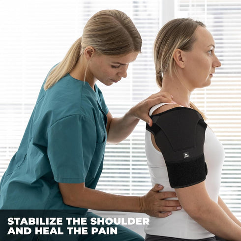 Astorn Adjustable Shoulder Brace for Rotator Cuff and AC Joint Pain Relief - Compression Sleeve for Men and Women with Ice Pack Holder...