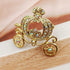 Stunning Gold Tone Opens AB Crystal Accent Pumpkin Carriage Pin Brooch Fair Tale Jewelry...
