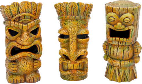 Pen-Plax RRT1A 1 Piece Aquarium Decorative Tiki's Assorted Resin Ornament, Small/4"...