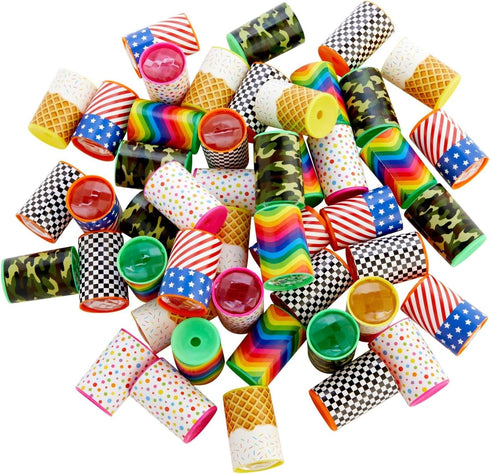 BLUE PANDA 48 Mini Kaleidoscope Style Prism Toys for Kids - Bulk Birthday Party Favors, Vintage-Style Retro Tubes (6 Designs, 1.7x1.1 in)...