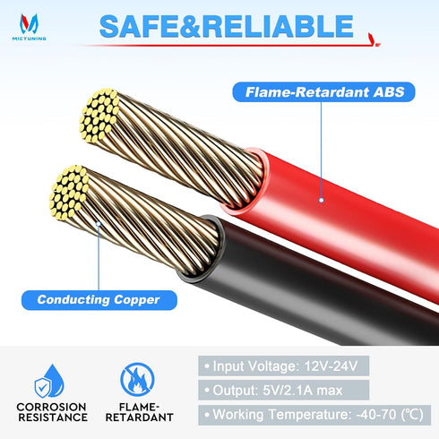 MICTUNING SAE to USB Cable Adapter Waterproof USB Charger Quick 2.1A Port with Inline Fuse for Motorcycle Cellphone Tablet GPS and More......