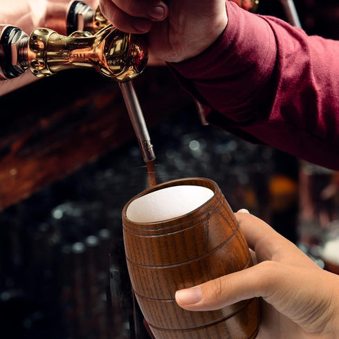 IUAQDP 2 Pieces Novelty Wood Barrel Shaped Wooden Drinking Beer Tea Cup Home Decor New Camping Cup Wood Coffee Mugs...