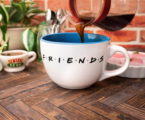 Silver Buffalo Friends Doodle Logo Soup Ceramic Mug, 1 Count (Pack of 1), white, 24 fluid ounce...