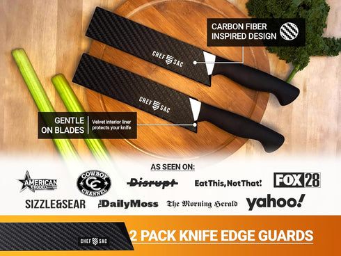 Chef Sac Knife Edge Guards | Universal Knife Cover & Professional Knife Protector | Durable BPA-Free ABS Plastic Knife Guards | Gentle Non-Scratch...
