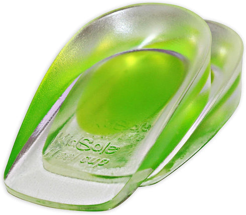 2 Pack - KidSole Shock Absorbing Lightweight Gel Heel Cups For Kid's With Sensitive Heels, Heel Spurs, Plantar Fasciitis, or Ankle Pain (Green Tod...