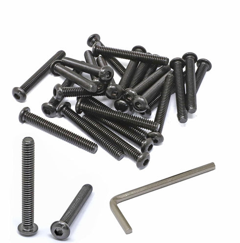 iexcell 25 Pcs 1/4-20 x 2" Alloy Steel 10.9 Grade Hex Socket Button Head Cap Screws Bolts Kit, Black Oxide Finish...