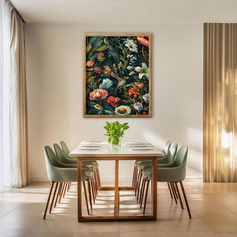 Posterizer 1 pcs-wild nature scene with birds and flowers-Floral & Botanical Art-Abstract & Modern Art-Decor for Home & Office- UNFRAMED Wall Art...