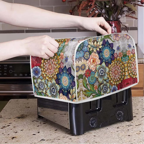 Bright Blossoms Toaster Covers 2 Slice Wide Slot Dustproof Fingerprint Protectors and Greasy Protection Anti-sputtering Machine Washable Women Gif...