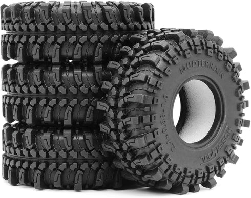 HOBBYSOUL 1.0 Mud Tires 61 * 22.4mm Super Soft Sticky 1.0 Crawler Tires for RC 1/18 TRX4M 1/24 AX24 SCX24 FCX24 Upgrade...