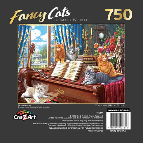 RoseArt - Fancy Cats - Piano Lessons - 750 Piece Jigsaw Puzzle for Adults...
