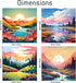 4 Pack Paint by Numbers for Adults, Landscape DIY Acrylic Painting Paint by Numbers Kits on Canvas for Kids Ages 4-8-12 Perfect for Gift Home Wall...
