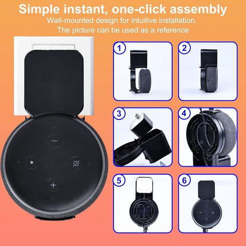 Echo Dot Wall Mount Holder for 3rd Generation, Space Saving Accessories Alexa Holder, Amazon Echo Dot 3 Accessories with Built-in Cable Management...