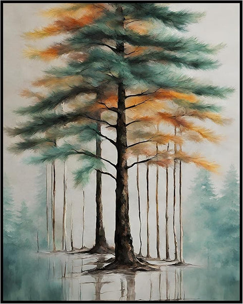 Posterizer 1 pcs- trees and jungle-nature scene style 3-Landscape & Nature Art-Floral Botanical Art- Decor for Home & Office- unframed wall art...