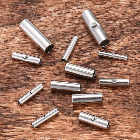 120 Pcs Non Insulated Butt Connectors, Uninsulated Butt Splice Connectors, 22-16 Gauge Electrical Wire Seamless Connectors Crimp Ferrule Terminals...