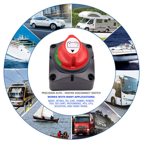 Marine Battery Disconnect Switch - Premium On-Off Position Master Cut Off Switch - 6V 12V 24V 48V - Battery for Boat, ATV, RV, UTV, Heavy Duty Wat...