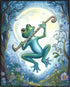 Posterizer 1 pcs-whimsical forest scene-frog playing music 3-Art for Animal Lovers-Fantasy & Fiction Art-Gift for Daughter, Son, Kids- unframed wa...