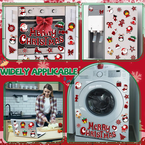 36 Pieces Christmas Magnets Merry Christmas Refrigerator Magnetic Santa Claus Fridge Magnet Stickers Happy Holiday Decoration for Car Mailbox Lock...