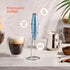 Powerful Handheld Milk Frother, Milk Foamer, Battery Operated (Not included) Stainless Steel Drink Mixer with Frother Stand for Coffee, Lattes, Ca...