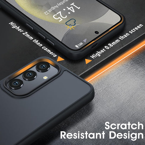 Oterkin Samsung Galaxy A35 5G Case (Black, Nanoscale Electroplating Coating), Includes 9H HD Screen Protectors, Military Grade Protection, Translu...