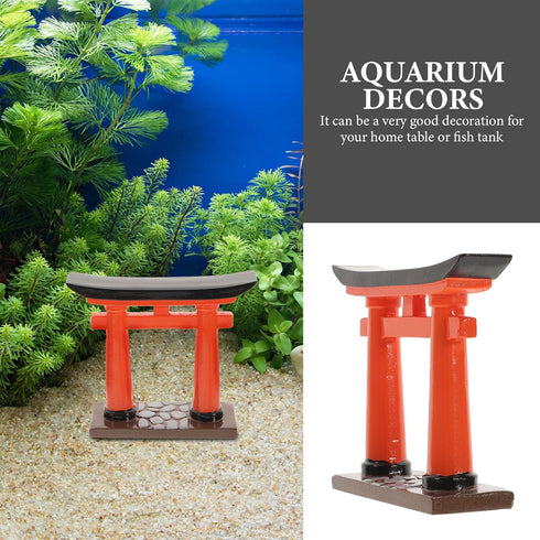 IMIKEYA Japanese Torii Gate Fish Tank Decoration Bonsai Torii Fish Aquarium Decoration Chinese Decor Mini Torii Gate Model Terrarium Fairy Gardens...