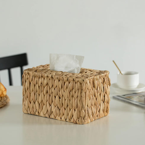 Water Hyacinth Wicker Rectangular Tissue Box Cover - Tall...