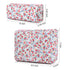 2 Pcs Quilted Makeup Bag Floral Cosmetic Bag Cotton Large Travel Coquette Toiletry Puffer Bag Aesthetic Cute Glossier Makeup Bag for Women Girls...