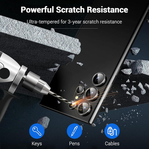 CYNOVA S24 Ultra Camera Lens Protector for Samsung Galaxy S24 Ultra Accessories, Scratch Resistant HD Clarity Ultra-Thin 9H Tempered Glass S24 Ult...