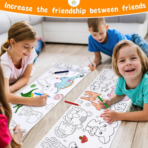 Children's Drawing Roll, Coloring Paper Roll for Kids, Drawing Paper Roll DIY Painting Drawing Paper, Color Filling Paper, Sticky Drawing Art supp...