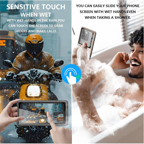 Waterproof Phone Case, IP68 Full-Body Rugged Dropproof Shockproof, 6.9'' Universal Outdoor Swimming Snorkeling Surfing Underwater Photo Video Prot...