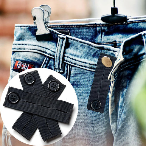 6pcs Elastic Button Extenders for Jeans, Pants Button Extender for Women, Adjustable Pants Waist Extenders, Waistband Expanders for Men, Waistband...