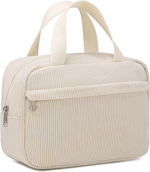Makeup Bag for Women Girls Cute Corduroy Travel Cosmetic Tote Large Make Up Organizer Toiletry Bags Zipper Pouch Purse...