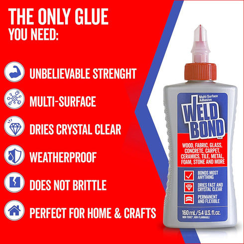 Non-Toxic Multi-Surface Glue That Bonds Most Anything! Use as Wood Glue or for Glass Mosaic Ceramic Pottery Craft Tile Porcelaine Stone Jewelry Fa...