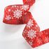 ALTIER 2.5 Inch x 25 Yards Red Metallic White Snowflake Wired Ribbon for Christmas Home Decoration Gift Wrapping Bow Making Wreath DIY Crafts...