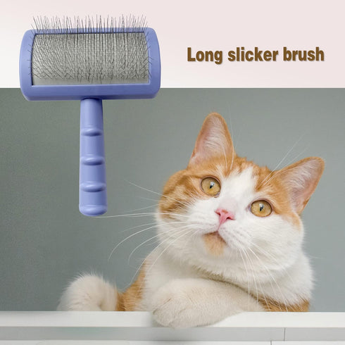 Large Slicker Brush for Dogs,Cats,Extra Long Pin Shedding Brush for Long Haired Dog,Cat, Pet Grooming Wire Brush for Thick Undercoat Curly Tangled...