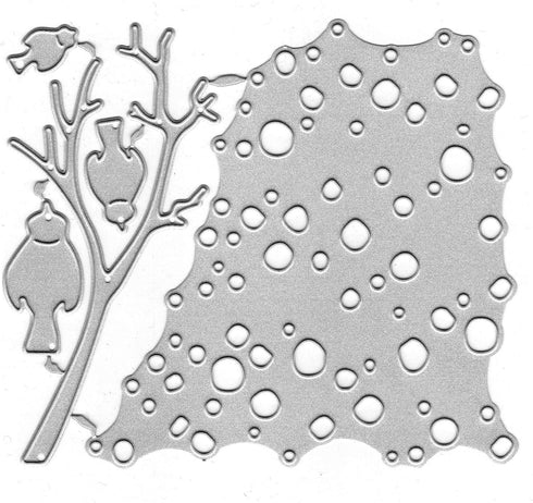 Bird Perch Net Metal Die Cuts,Spring Bird Net Tree Cutting Dies Cut Stencils for DIY Scrapbooking Album Dies Card Making Silver 10.7cm x 12.4cm4.2...