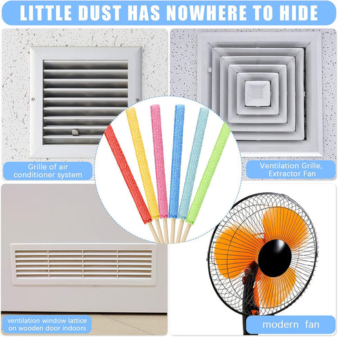 24 Pieces Microfiber Detail Duster Sticks Crevice Cleaning Tool Crevice Cleaning Brush Mini Detail Dusters for Cleaning Home Car Window The Smalle...