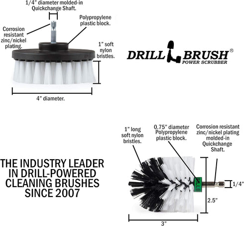 Drill Brush - Motorcycle - Car - Truck - Cleaning Supplies - Motorcycle Accessories - Detail Brush - Wheels - Rims - Tires - Saddle Bags - Spin Br...