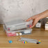 BTSKY Clear Plastic Storage Box with Flap Lid, Multipurpose Craft Organizers and Storage Box Art Supply Storage Organizer Plastic Sewing Box for B...