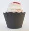 Cupcake Wrappers Solid Colors Adjustable - Set of 12 (Charcoal Dark Gray)...