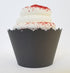 Cupcake Wrappers Solid Colors Adjustable - Set of 12 (Charcoal Dark Gray)...