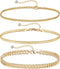DEARMAY Gold Ankle Bracelets for Women Waterproof 3Pcs 14K Gold Plated Anklets Layered Cuban Link Chain Herringbone Dainty Cute Anklets Set Pack S...
