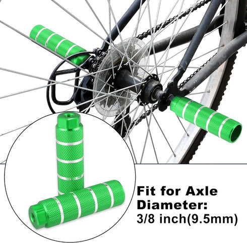 X AUTOHAUX 4pcs Aluminum Alloy Rear Foot Pegs Footrests Universal Green for BMX MTB Bike Bicycle Fit 3/8 Inch Axles...