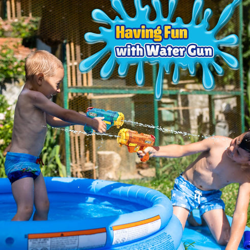 Water Guns for Kids, 2 Pack Squirt Guns Water Blaster 200CC Capacity Water Pistol Toys for Boys Girls Toddlers, Ideal Summer Gifts for Swimming Po...